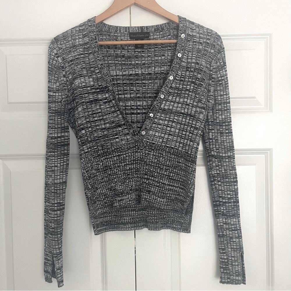 House of Harlow 1960 Marled Gray Knit Sweater Sz L